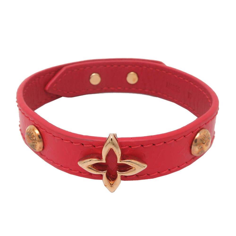 LOUIS VUITTON Red Monogram Charm Bracelet